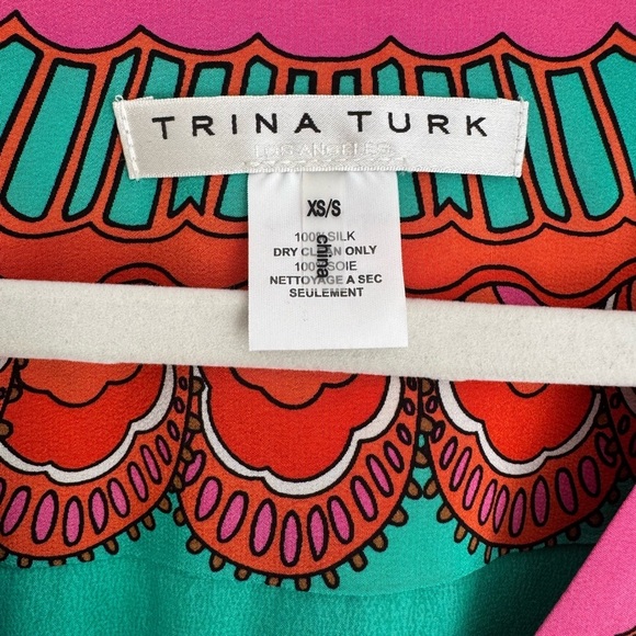 Trina Turk Silk Theodora Caftan Tunic Dress Butterfly Beach Coverup Size XS/S - Picture 6 of 6
